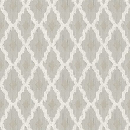 Etnisch behang Profhome 961972-GU textiel behang gestructureerd met ruitvormig patroon mat beige crèmewit 5,33 m2