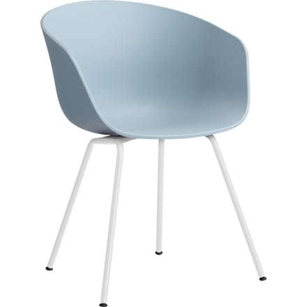 HAY About a Chair AAC 26 - slate blue 2.0 - gepoedercoat wit - viltglijders