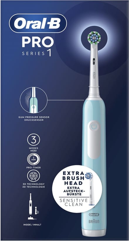 Oral-B Pro 1 - Oplaadbare Elektrische Tandenborstel - Met Drukregeling - Turquoise + Extra Opzetborstel