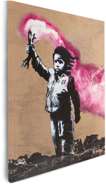 Banksy Graffiti - Canvas Schilderij 48x67,5cm - Schilderijen Woonkamer