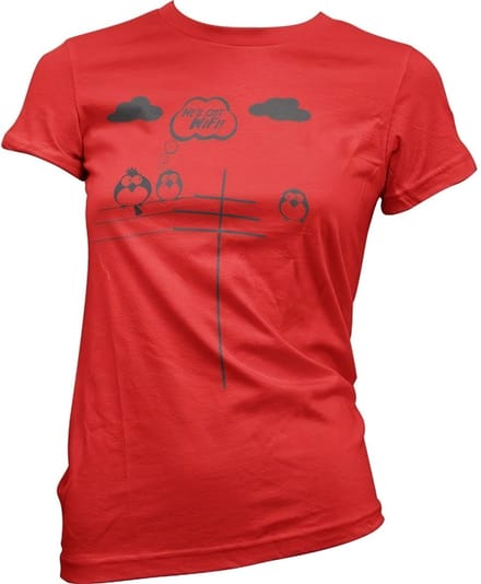 Hybris He's Got WiFi Girly T-shirt voor dames, rood