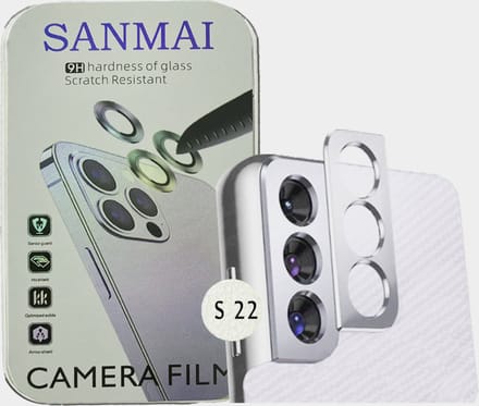 Metalen Camera Lens Protector Voor Samsung Galaxy S22 Aluminium Camera Cover Frame Zilver 2STUKS