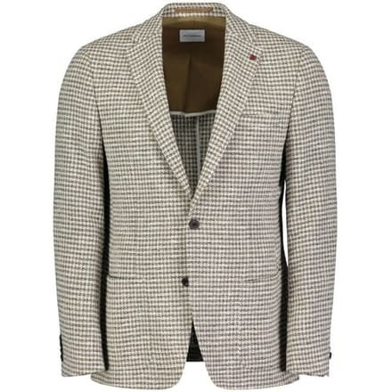 Roy Robson Colbert Cotton Blend Pied-de-Poule Licht Bruin / male