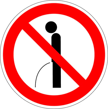 Verboden te urineren bord, kunststof 100 mm