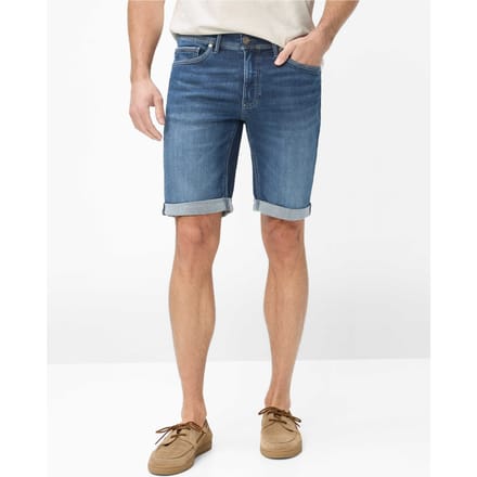 Brax Heren Bermuda  Style CHRIS B FADED MEMORY USED, denim donkerblauw, maat 40