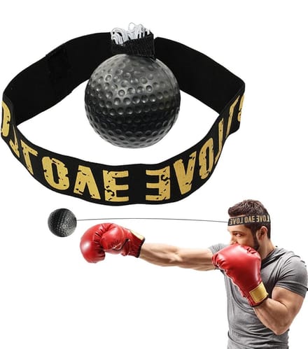 Boksen Hoofdband - Reactie Bal - Snelheidstraining - Verbeter Coördinatie - Compact Ontwerp - Zwart