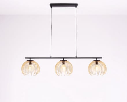 Hanglamp Jelly - zwart goud - 3lichts - 120cm