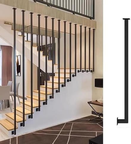 Trapleuning Metaal - Balustrade Paal - Val Preventie - Nano Bakverf Afwerking - 0.2 Meter - Zwart