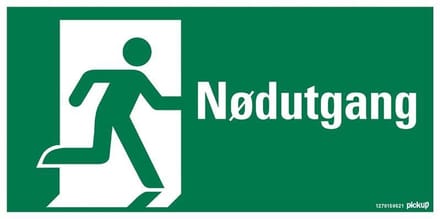 Pickup - NØDUTGANG SYMBOL - conform NEN-EN-ISO 7010 bord 30x15 cm