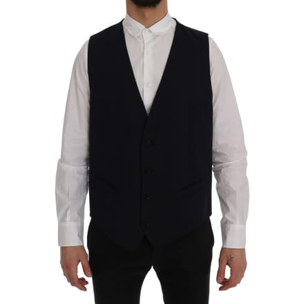 Dolce & Gabbana Mannen Blauw STAFF Wollen Stretch Vest