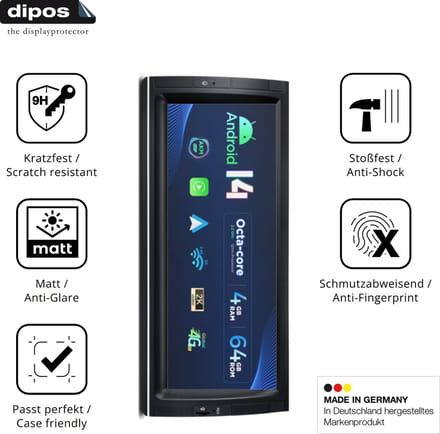 dipos – 2x Matte Pantserfolie geschikt voor Xtrons PX1453BLHGS 10.25 Zoll | 9H Screenprotector