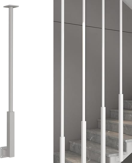 Trapleuning - Plafondleuning Balustrade - Binnen Ruimtes - Verstelbare Hoek - 160 cm - Wit L-type