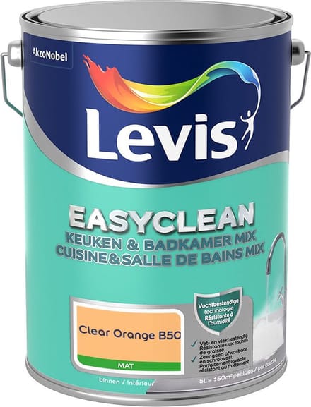 Levis - Easyclean Keuken & Badkamer Mix - Clear Orange B50 - Mengverf - 5 L