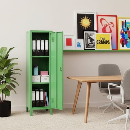 Lockerkast Kurikka metaal 137x38x38 cm appelgroen [en.casa]