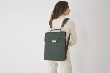 Evan Red London Backpack - Groen - Leer - Rugtas
