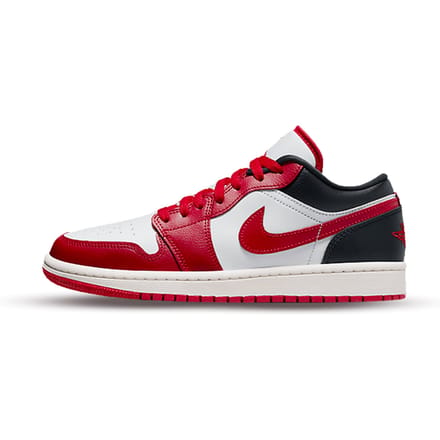Air Jordan 1 Low Damesschoen, 43, Wit/Zwart/Sail/Gym Red