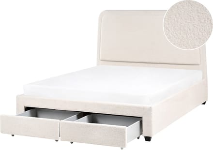 SARDENT - Tweepersoonsbed - Off-white - 140 x 200 cm - Bouclé