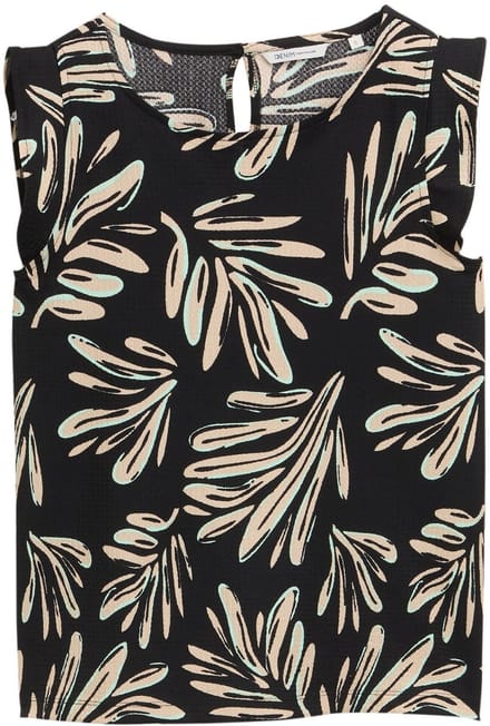 Tom Tailor Denim Losvallende top met volantmouwen