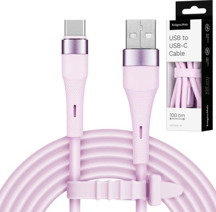 Krüger&Matz Basic - USB-C-kabel - Silikon - 1m - Roze