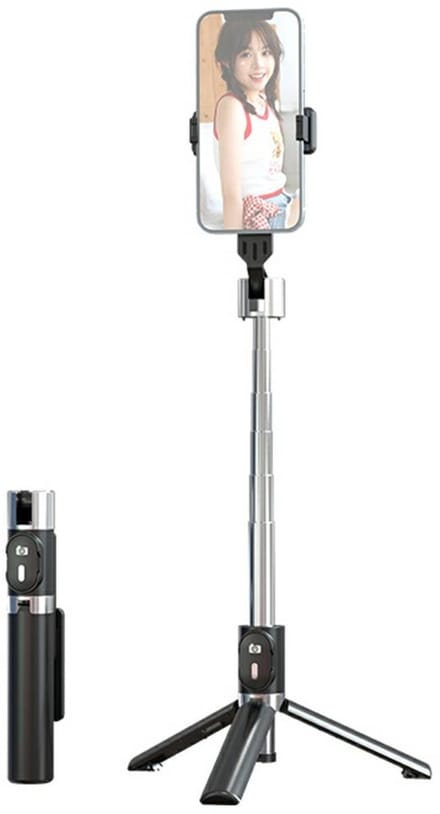 USAMS ZB324 Serie - Selfie Stick - Mini Draadloos - Compact Design - Bluetooth Verbinding - Zwart