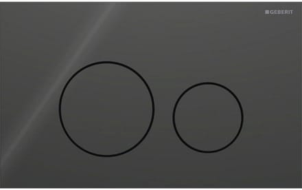 Geberit Sigma40 bedieningsplaat - 2-toets spoeling - extra dun - ronde knoppen - glas - glans zwart