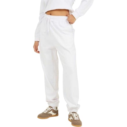 Brave Soul Dames/Dames Joggingbroek met wijde pijpen (Wit)