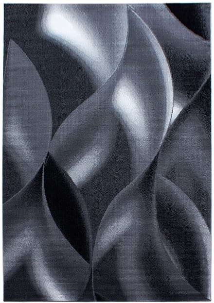 Plus Vloerkleed – Zwart – Golvend 3D Design – Laagpolig