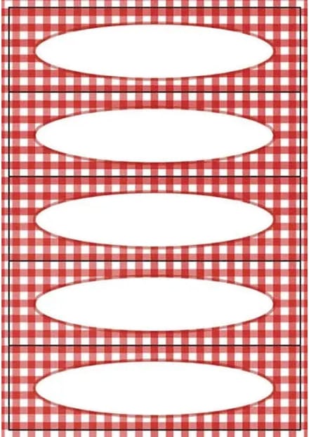 Etiket herma 3639 keuken ruit rood | 10 stuks