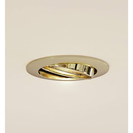 Prios plafond inbouwlamp Fibur, goud, aluminium, Ø 8,2 cm