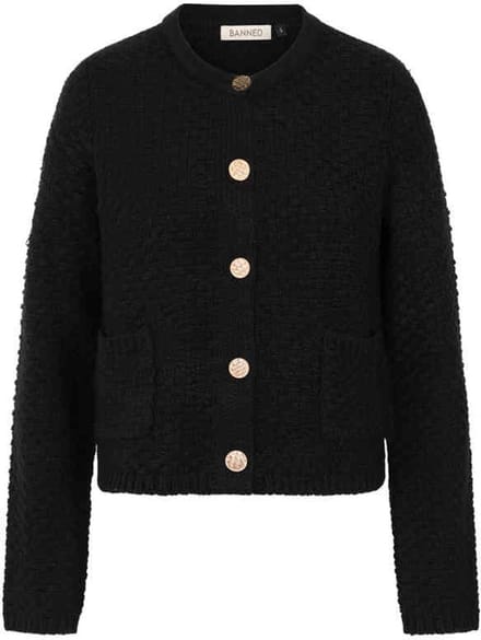 Banned - Victoria Wool Mix Cardigan - M - Zwart