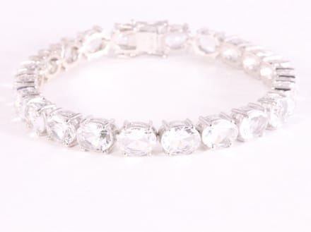 Zilveren tennisarmband met bergkristal