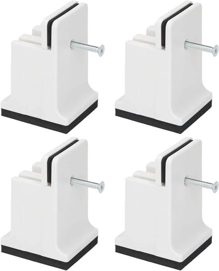 Verstelbare Meubelverhogers met Schroefklem - Rubberen Verhogers voor Zware Meubels, Sofa en Bedden (Wit)