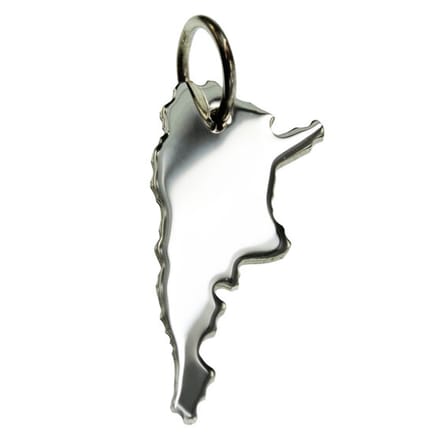 Zilveren Landkaart Argentinië ketting hanger
