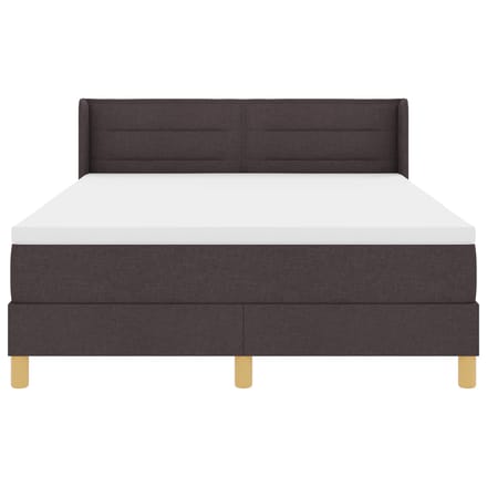 vidaXL - Boxspring - bed - met - matras - Donkerbruin - 200 - x - 140 - cm - Stof