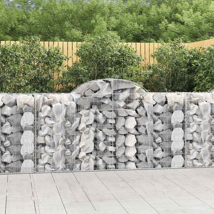 vidaXL - Schanskorven - 4 - st - gewelfd - 200x50x100/120 - cm - ijzer
