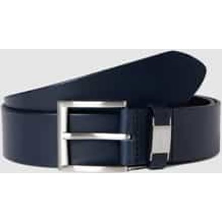 BOSS leren heren riem - donkerblauw