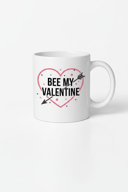 Valentijn Mok 'Bee My Valentine' met Hart en Pijl - Romantisch Cadeau
