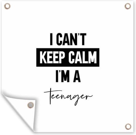 Tuindoek Kinderen - Quote - Zwart - Wit - 100x100 cm