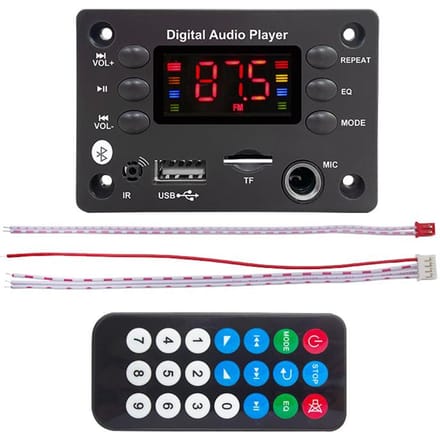 DC 5V 12V Bluetooth 5.0 Decoder Board Auto Handsfree Audio Modules USB TF FM Radio Mp3 Muziekspeler black