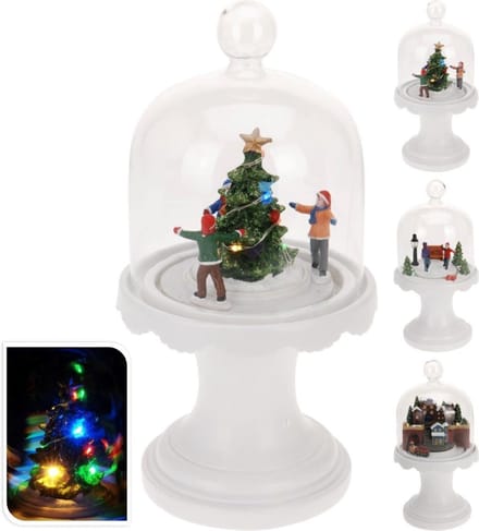 Kersthuisjebestellen - Kerstdorp in glazen stolp - B/O - leverbaar in 3 uitvoeringen