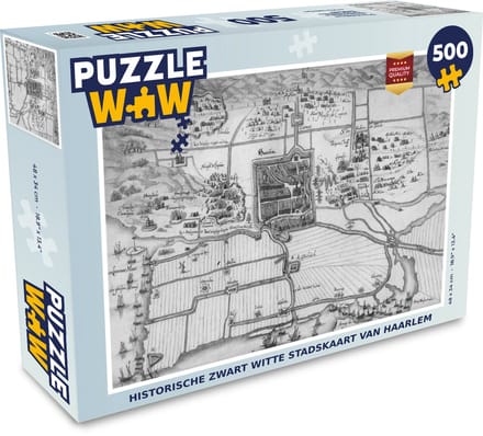 Puzzel Stadskaart - Haarlem - Historisch - Legpuzzel - Puzzel 500 stukjes - Plattegrond
