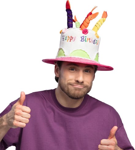 Boland - Hoed Cream cake 'Happy birthday' - 59 - Volwassenen - Unisex -