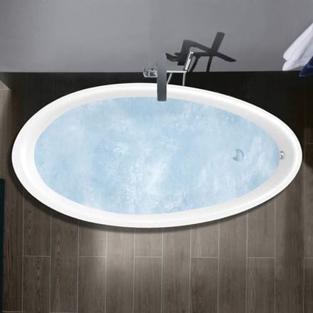 Villeroy & Boch Aveo bathtub 190 x 95 cm, Hydropool Comfort, technology position 1, with Trio drain set UHC194AVE7B1V01