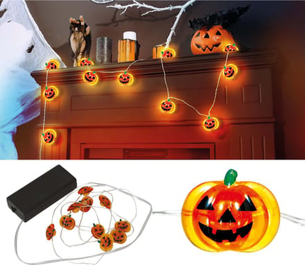 Fiestas Guirca - LED verlichting pumpkins (115 cm) - Halloween - Halloween Decoratie - Halloween Versiering
