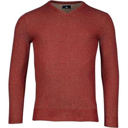 Baileys Trui V-Neck Allover 2-Tone Structure Knit Stone Red / male