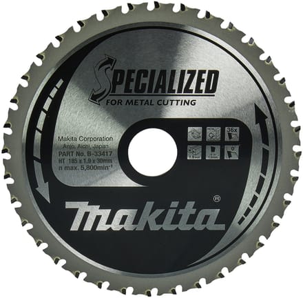 Makita 185 x 30 mm 36-tands Cirkelzaagblad Staal | Specialized - B-33417