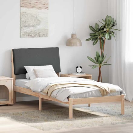 vidaXL - Bedframe - Bruin - en - donkergrijs - 100 - x - 200 - cm - Massief - grenenhout