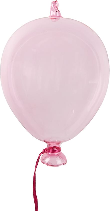 Clayre & Eef Decoratie Hanger Ballon Ø 10x17 cm Roze Glas