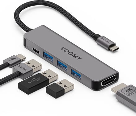 Voomy USB C Hub - 4K HDMI - USB C 100W - USB A 3.0 - Docking Station - USB Splitter - USB-C naar HDMI - Geschikt voor Macbook Pro / Air / Windows / Universeel