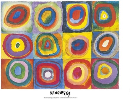 Kunstdruk Wassily Kandinsky - Farbstudie Quadrate 80x60cm